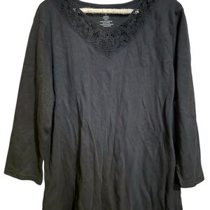 Studio works black embellished blouse xl extra large